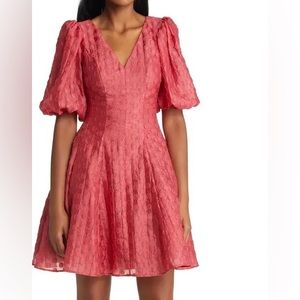 Rachel Parcell Dot Jacquard Fit & Flare Organza Dress